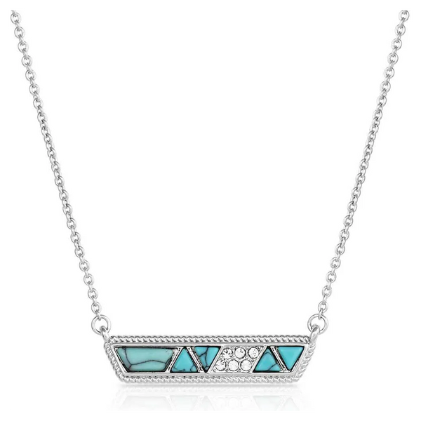 NC5481 Montana Silversmiths High Noon Cobblestone Turquoise Bar Necklace