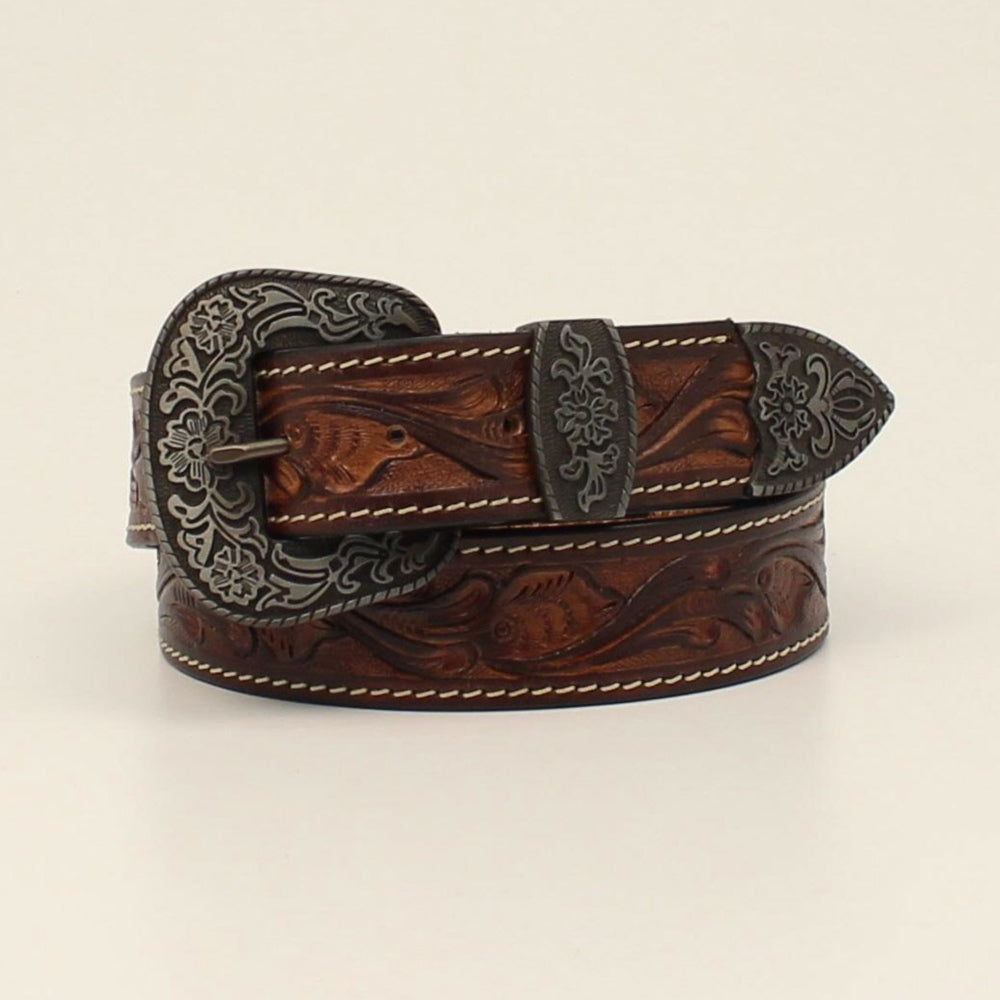 N2714302 Men's Nocona HD Xtreme Floral Tooled Brown Belt
