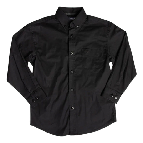 PSBSODRZ6N Panhandle Select Boy's Long Sleeve Western Shirt- Black