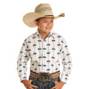 R2S8455 Panhandle Boys Long Sleeve Buffalo Print Western Snap Shirt