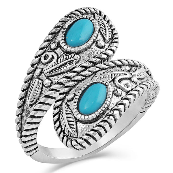 RG4753 Montana Silversmiths Balancing The Whole Turquoise Open Ring