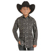 RRBSOSRZ0J Rock & Roll Boy's Dale Brisby Aztec Poplin Print Long Sleeve Western Snap Shirt