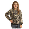 RRGT91R04J Rock & Roll Cowgirl Girls Sherpa Pullover - Leopard Print