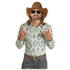 RRMSOSR0Q7 Rock & Roll Denim Dale Brisby Men's Long Sleeve Snap Shirt- Mint Cactus Print