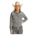RSWSOSR0NC Panhandle Rough Stock Ladies Embroidered Retro Snap Shirt - Chocolate and Turquoise