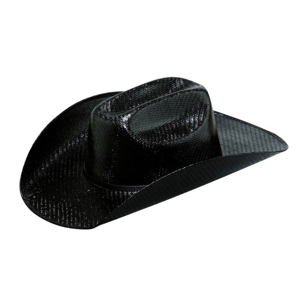 T7130001 Twister Youth Black Western Straw Cowboy Hat