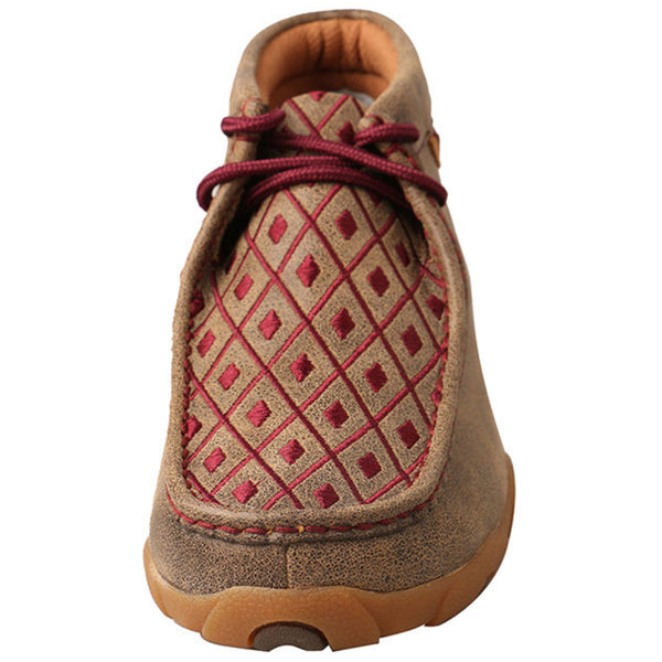 WDM0071 Twisted X Women’s Chukka Driving Moc with Burgundy Detail