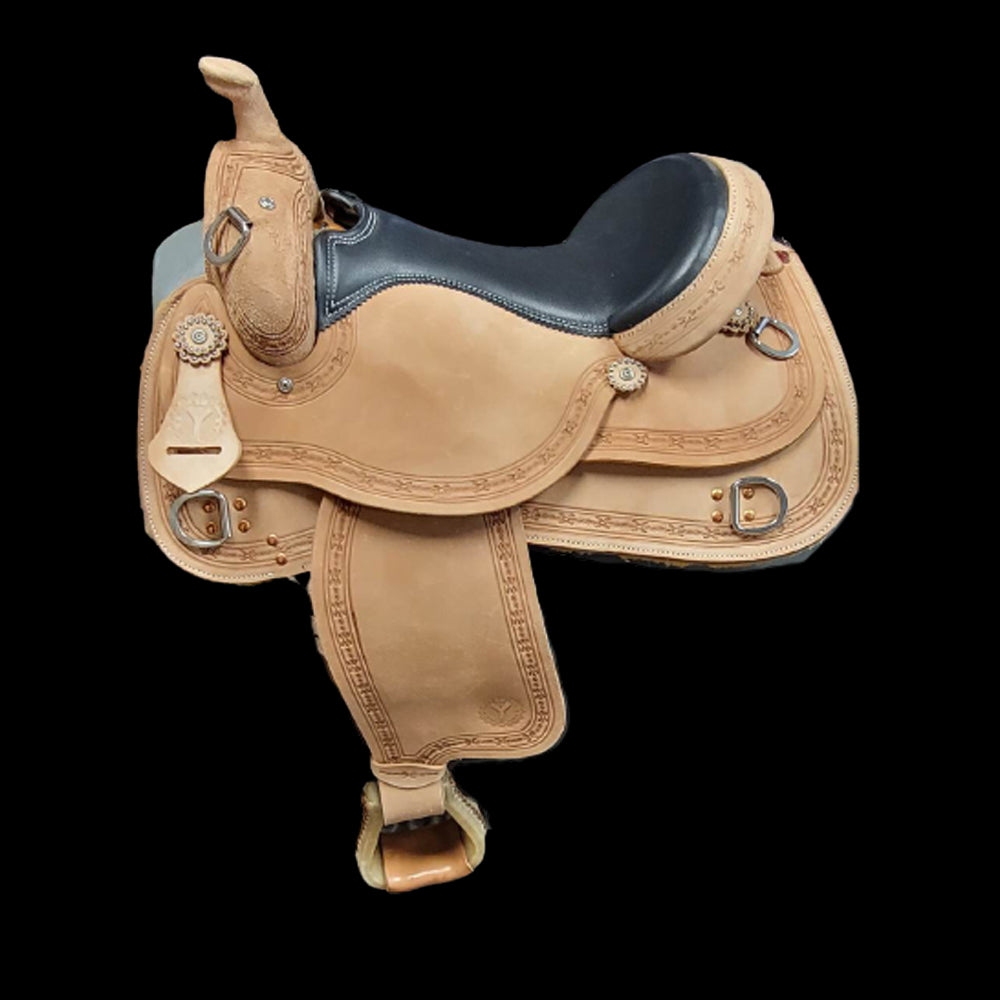 WH02-1609-05  Wire Horse Custom Rough Out Trainer Saddle By Circle Y