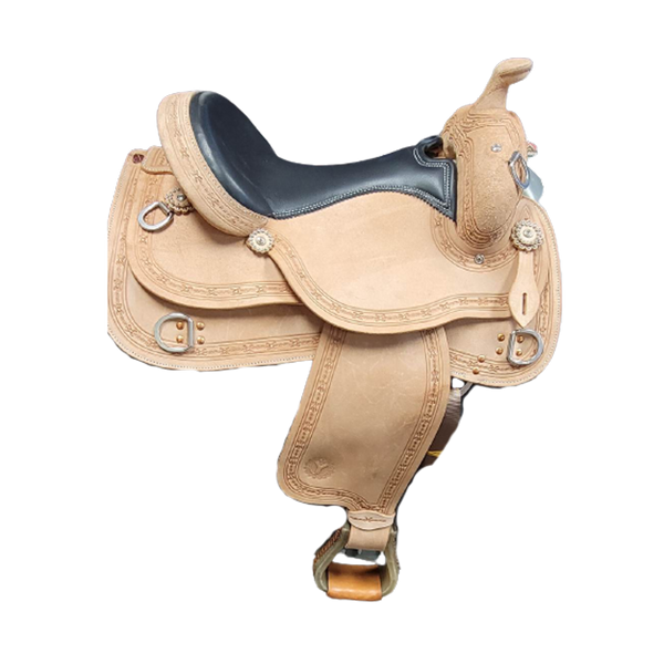 WH02-1609-05  Wire Horse Custom Rough Out Show Trainer Saddle By Circle Y
