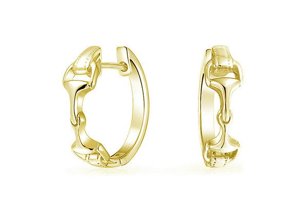 Equisite Golden Snaffle Bit Earrings