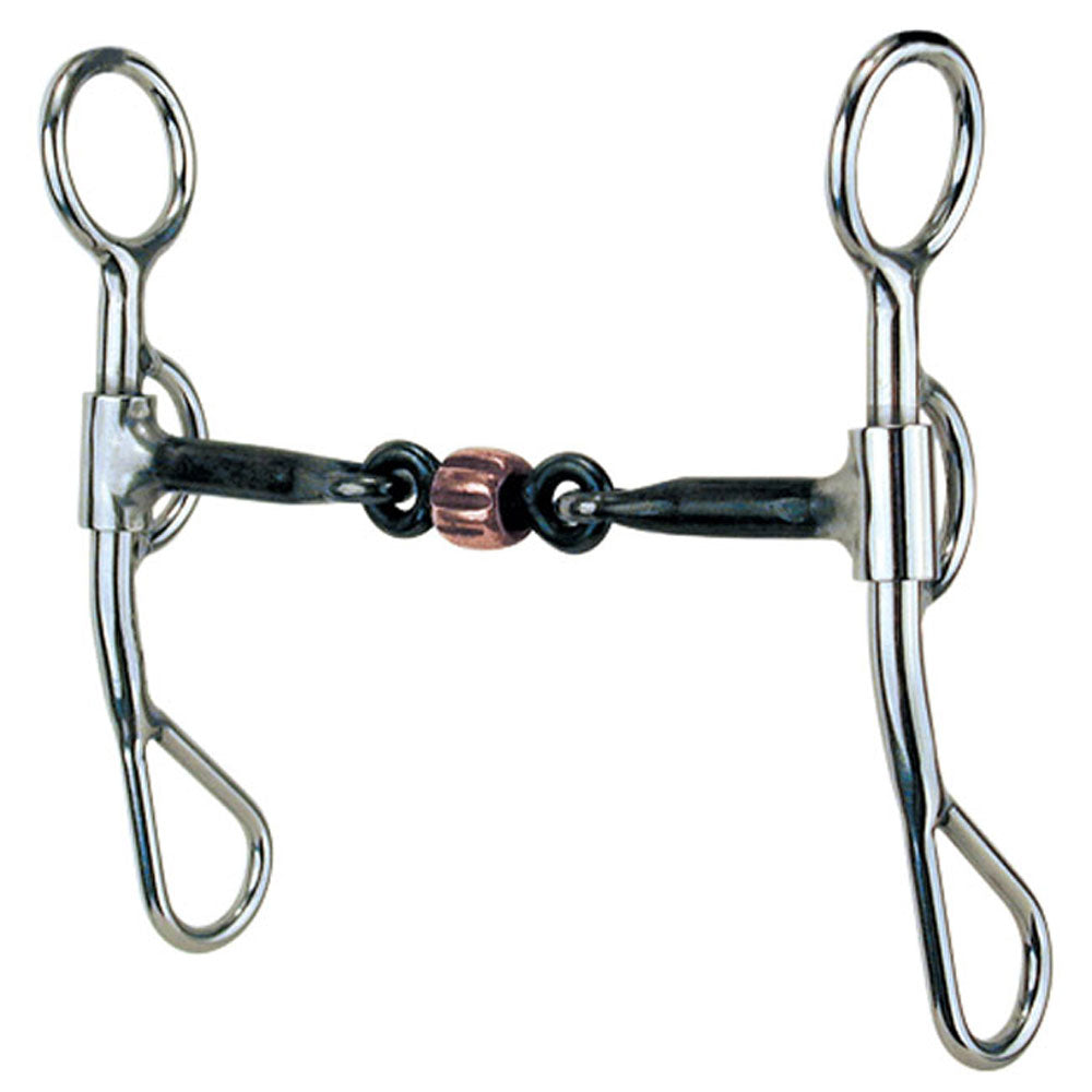405 Reinsman Argentine 3/8 Inch Smooth Dogbone Snaffle Bit Roller Stage B