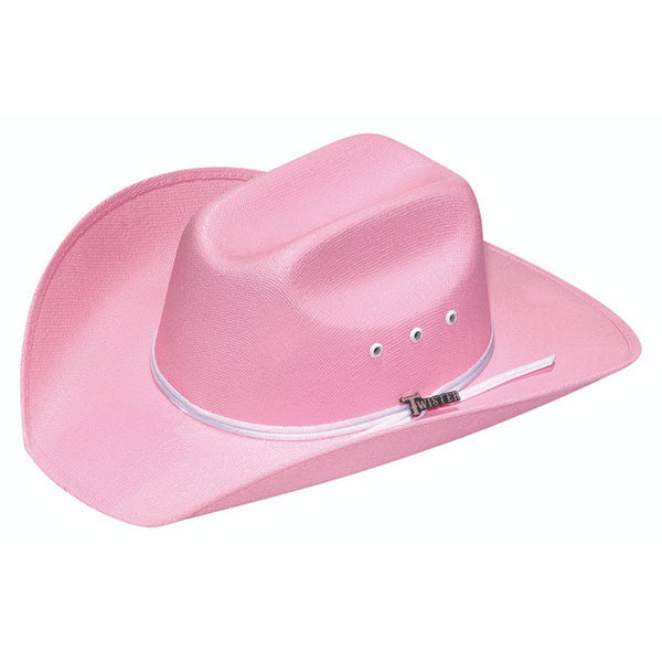 T7102030  Infant Girls' Pink Twister Western Straw Hat