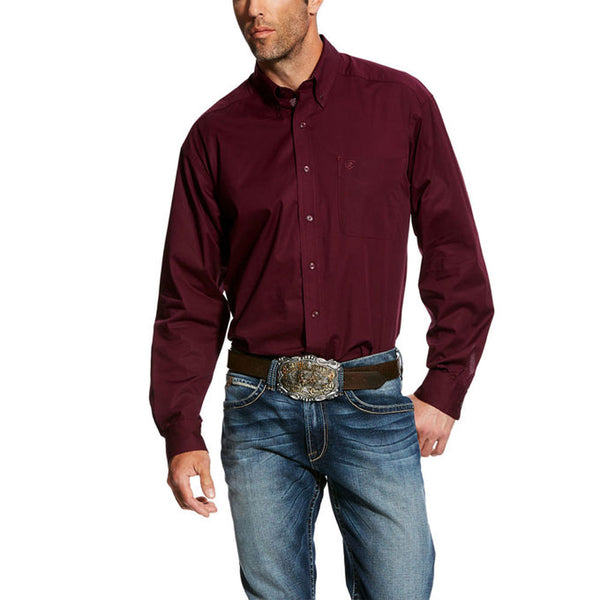 10025692 Ariat Men's Long Sleeve Stretch Poplin Western Shirt
