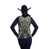 V209999 Royal Highness Equestrian Carly Hand Embroidered Gold Rhinestone Show Vest