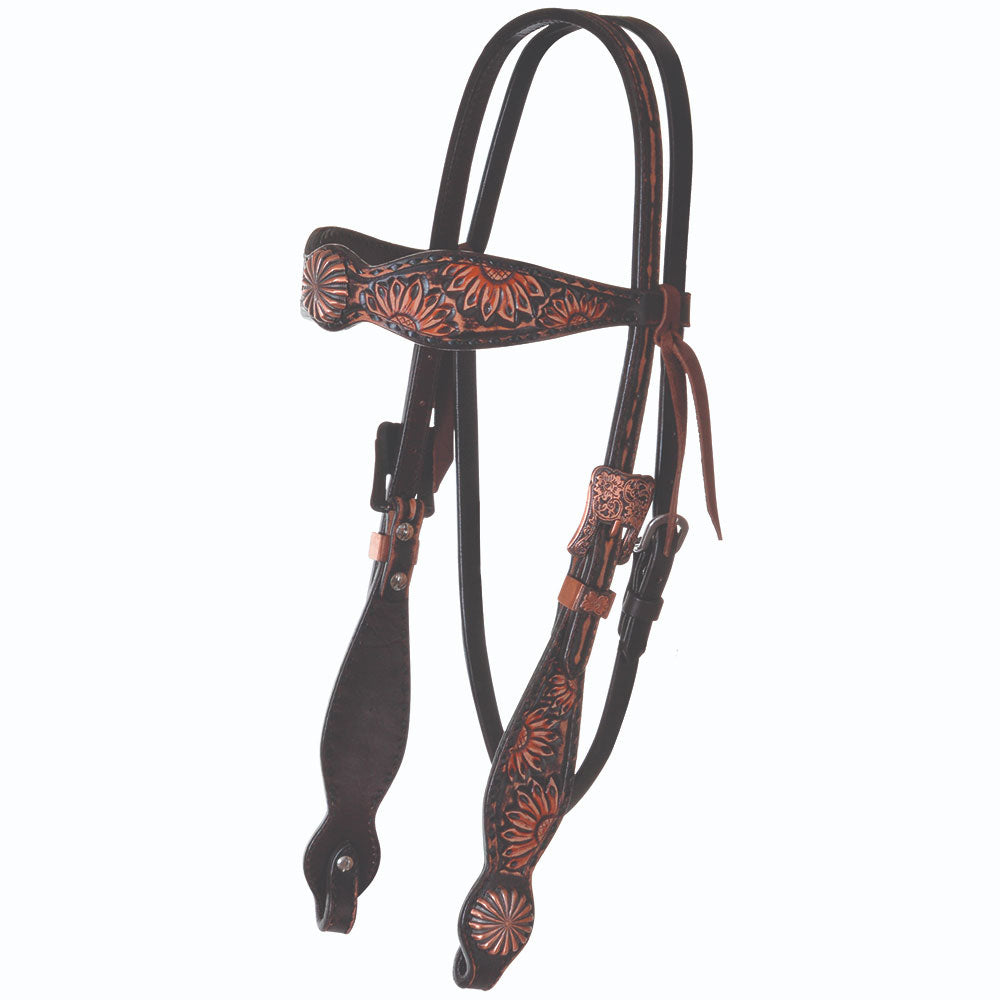 X0210-1001 Circle Y Vintage Sunflower Browband Headstall