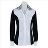 U627B RJ Classics Ladies Prestige Linden Black Show Shirt with Swirl Trim