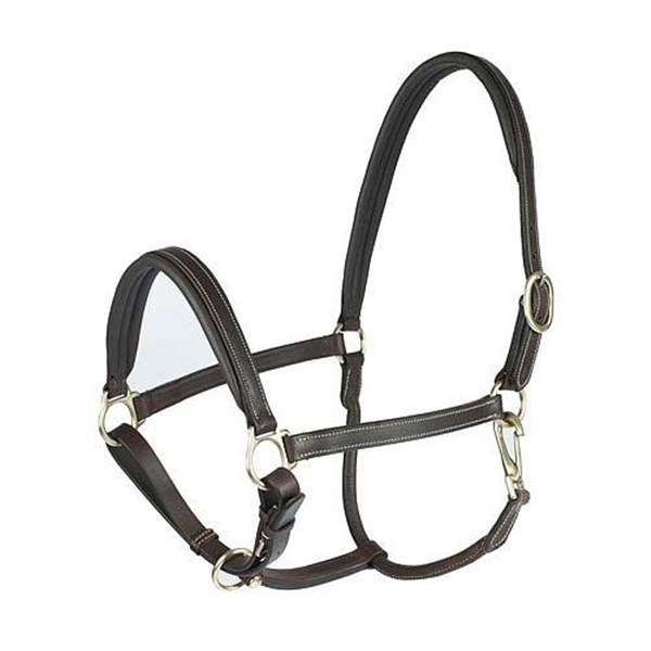 22136 Horze Leather Largo Halter - Dark Brown
