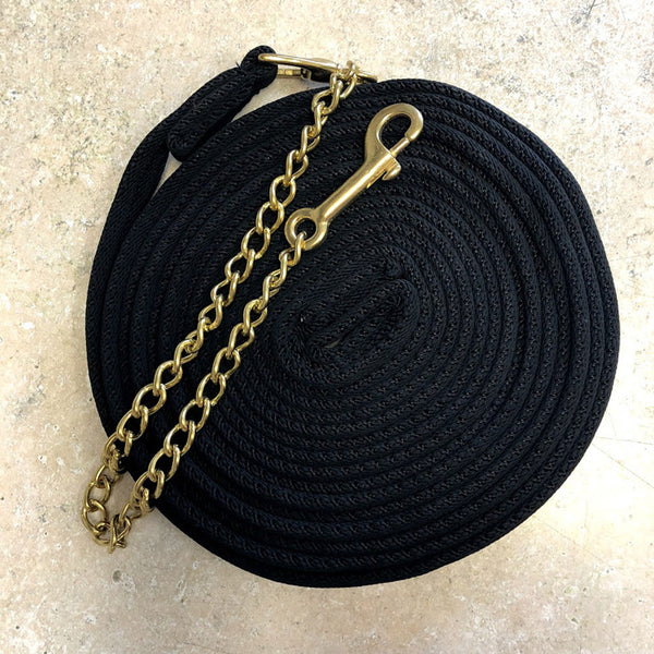 464906 Centaur® Padded Lunge Line with Chain - Black