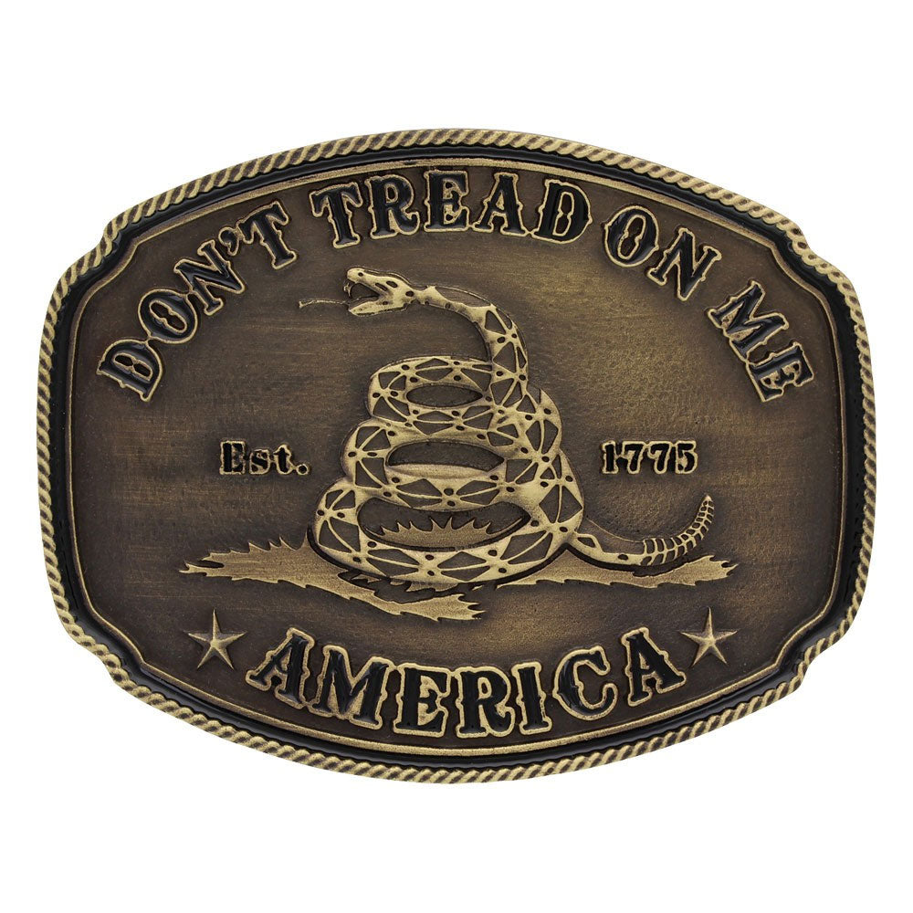 A515C American Gadsden Don't Tread on Me Heritage Attitude Buckle Montana Silversmiths