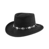 LF09040 Bailey Eddie Bros Gambler Black Wool Felt Hat Silver Concho Hatband