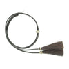 0295301 Genuine Leather Stampede String with Horsehair Tassel - Black