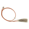 0295302 Genuine Leather Stampede Strings with Horsehair Tassels - Brown