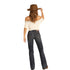 W1-4154 Rock & Roll Cowgirl Juniors Mid Rise Boot Cut Denim Jeans