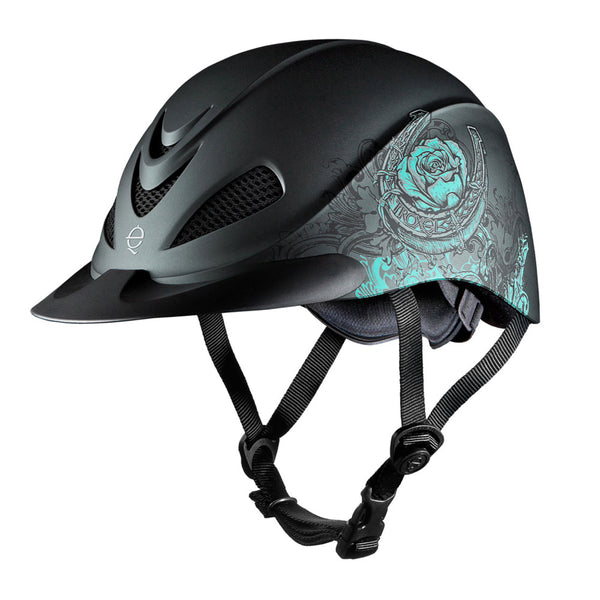 04-275 Troxel Rebel Riding Helmet - Turquoise Rose