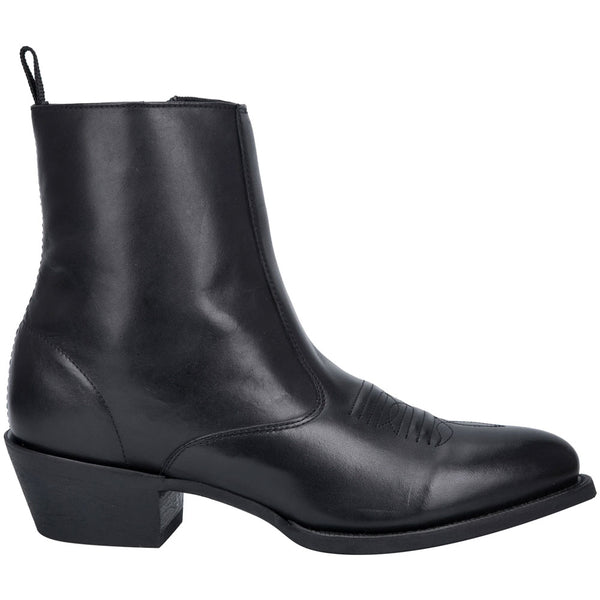 62070 Laredo Men's Fletcher Short Western Zippered Boot Black Leather