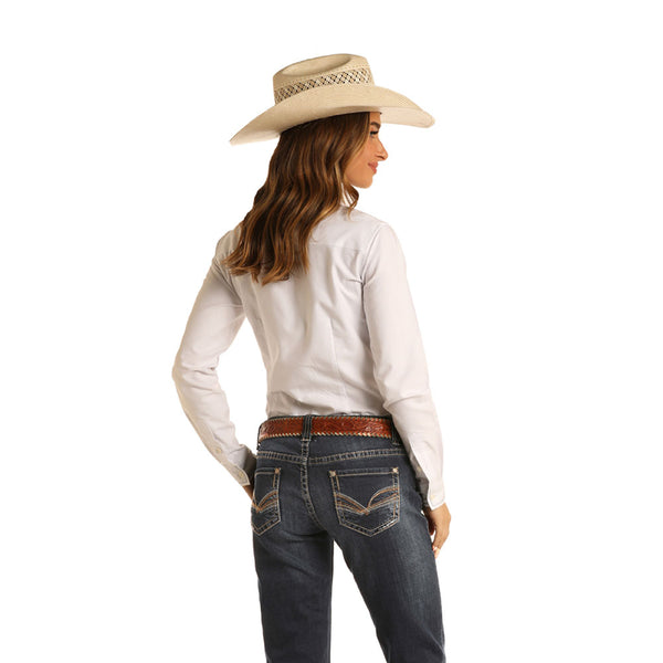 W7-5278 Rock & Roll Cowgirl Women's Dark Wash Riding Jeans Mid Rise