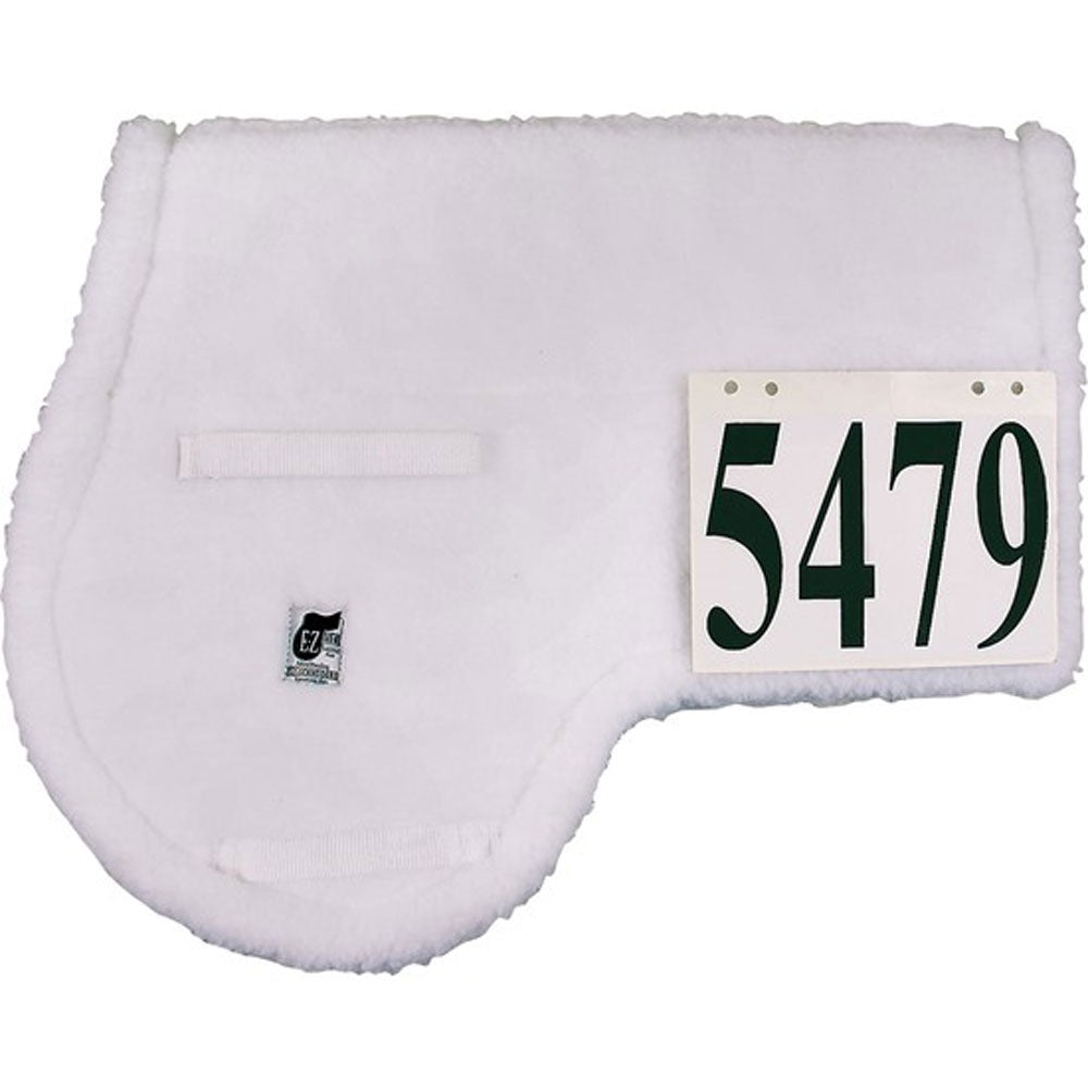 04367 E-Z View Pin On Number English Saddle Pad - White