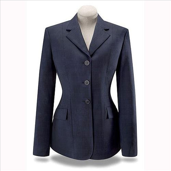 D8367 Ladies RJ Classics Prestige Collection Dark Blue Plaid Stretch Show Jacket