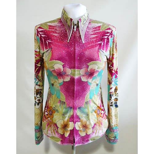 123602 Lisa Nelle Tropical Paradise Ladies Horsemanship Shirt L/XL