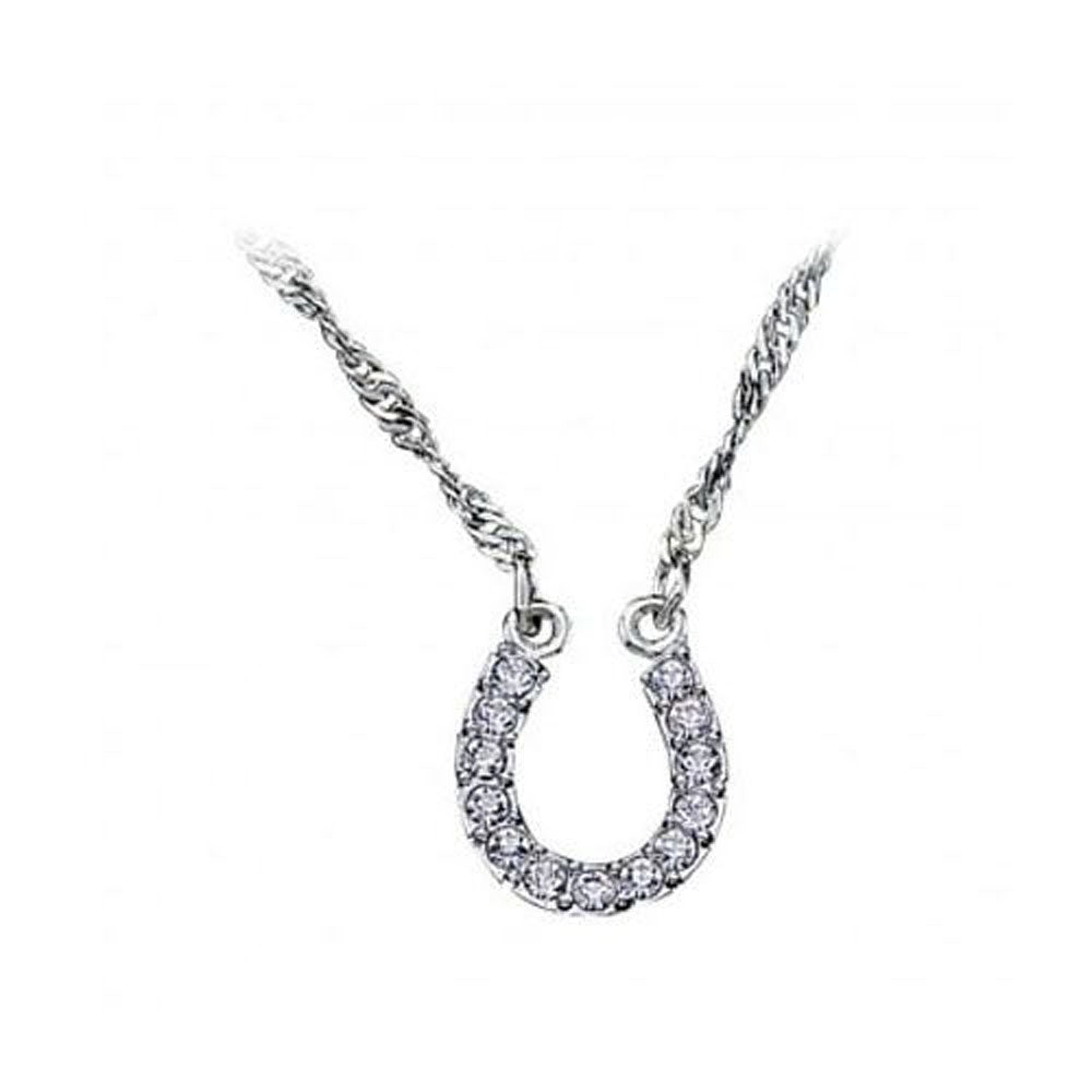NC62 Montana Silversmith Crystal Clear Lucky Horseshoe Necklace