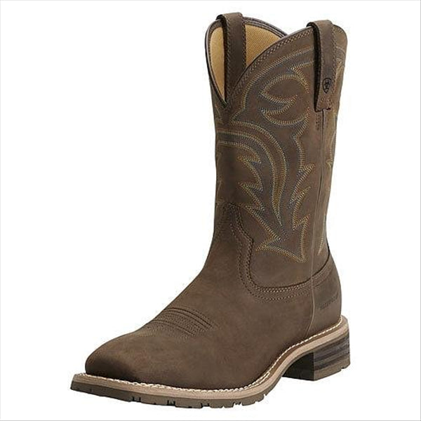 10014067 Ariat Men's Hybrid Rancher Waterproof Western Boot - Oily Distressed Brown