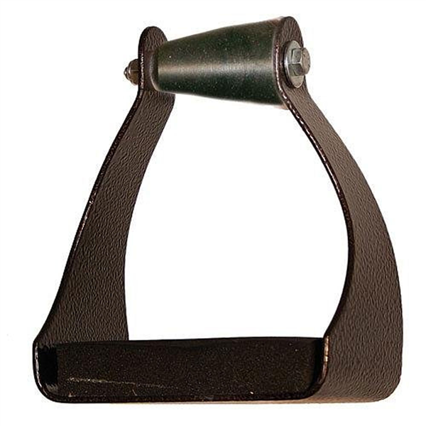 Adult English Horse Riding Stirrups & Leathers - 4 3/4" Flexible Irons, Black Leather