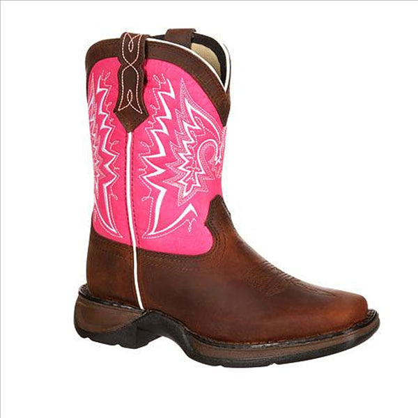 DWBT093 Lil' Durango Children's/Youth Let Love Fly Western Boot Brown & Pink