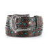 A1513402 Ariat Women's Brown Tooled Leather Belt Turquoise Inlay Silver Buckle
