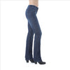 09MWTDS Wrangler Women's Premium Patch Mae Straight Leg Jean Sits Above Hip Dark Stone