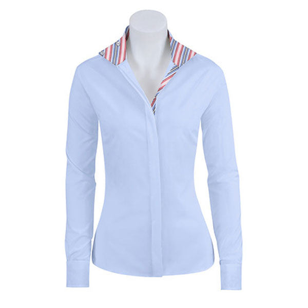 SP413C-J RJ Classics Girls Spruce Jr. Blue Stripe Trim Long Sleeve English Show Shirt