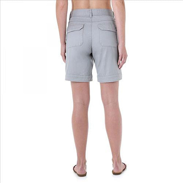 WRW92GY As Real As Wrangler Women's Relaxed Fit Twill Shorts - Grey