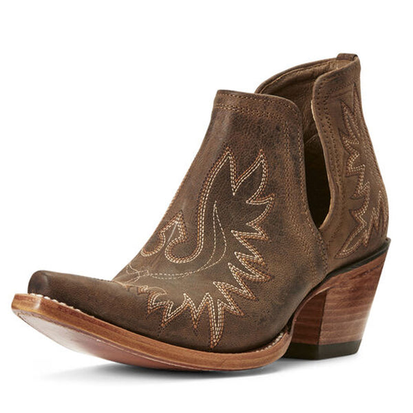 10027282 Ariat Women's Dixon Short Western Boot Weathered Brown