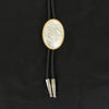 22267 Double S Engraved Silver Concho Bolo Tie