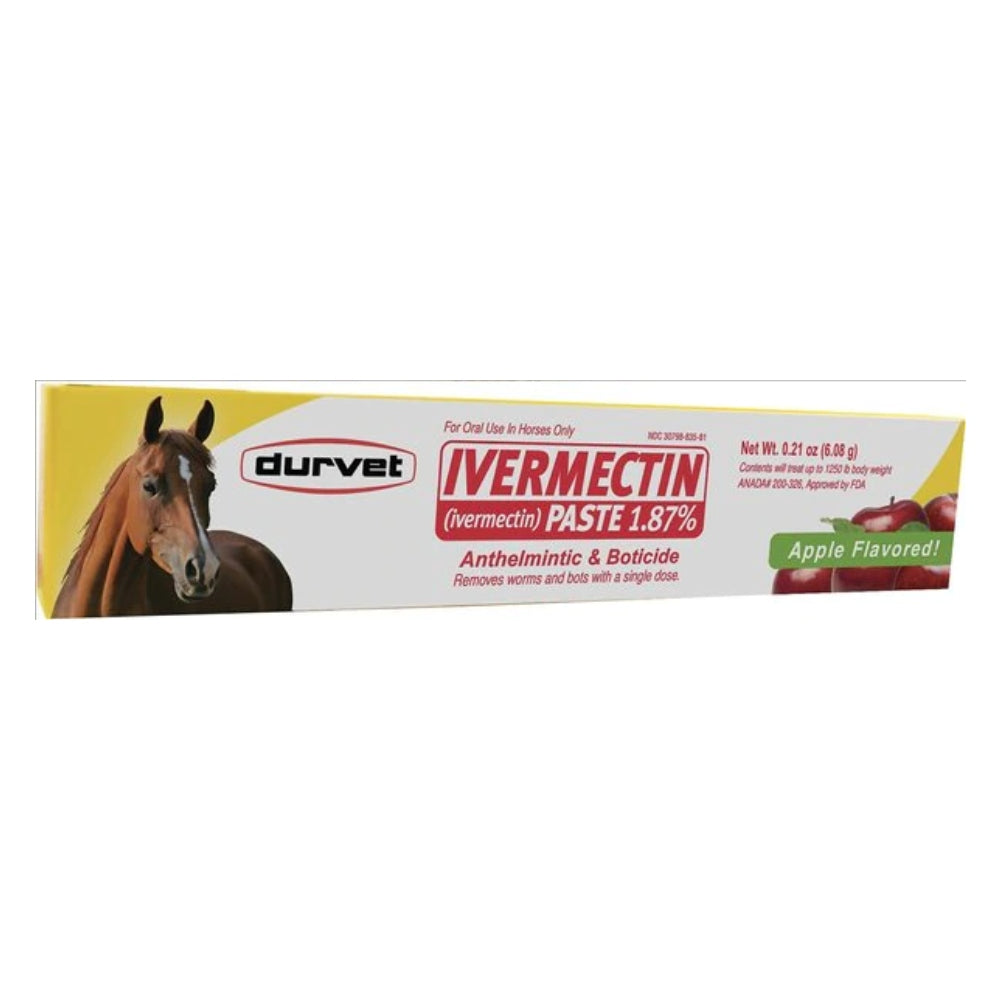 Duramectin Ivermectin Paste for Horse Deworming- Apple Flavored