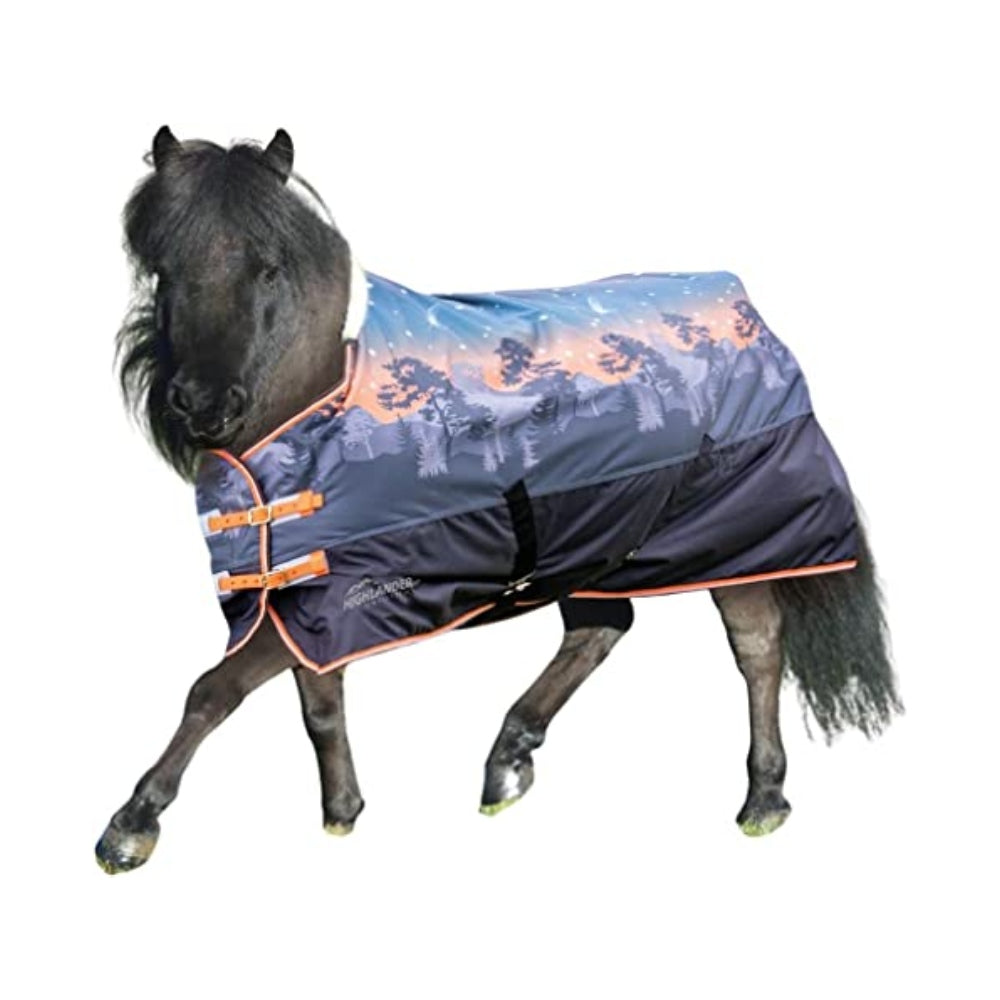 Shires Mini Highlander Turnout Waterproof Blanket with 200 gm fill -  Winter Sunset