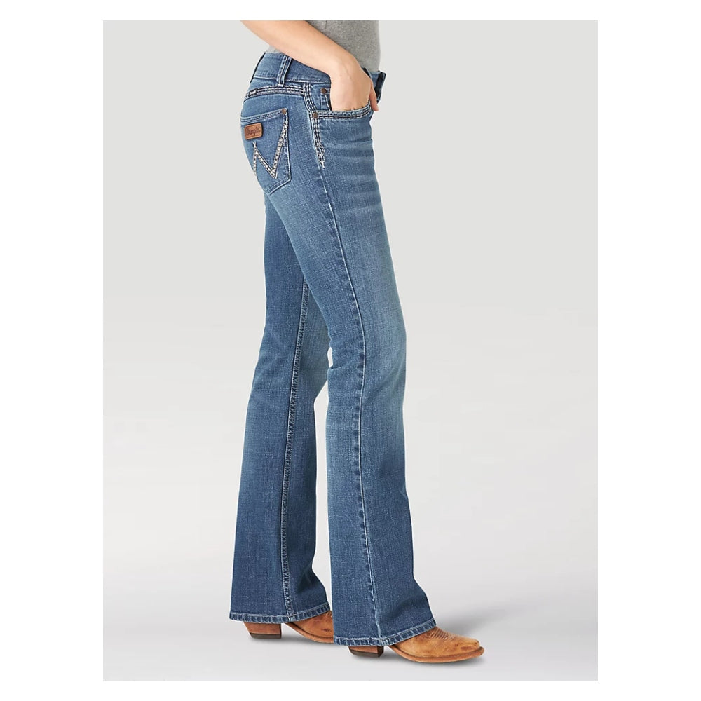 Wrangler Jeans Femme Coupe Droite - 100% Coton - Taille Mi-Haute